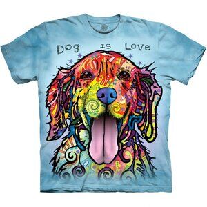Dog is Love Tshirt by The Mountain tie dye Printed Dean Russo art